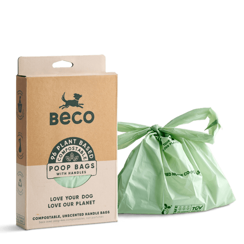 Home Compostable Poop Bags | with Handles | 96