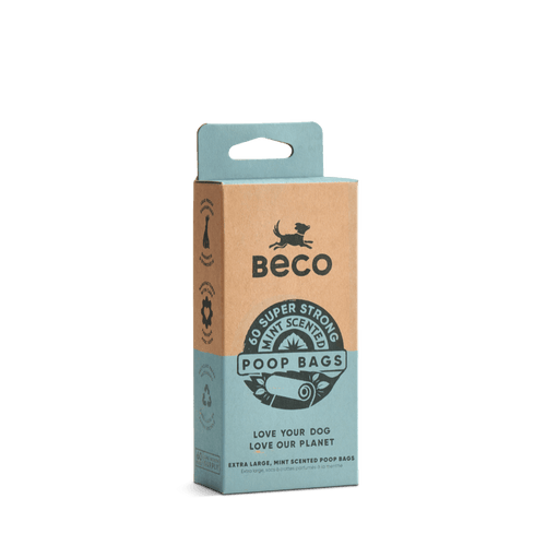 Large Dog Poop Bags Mint Scented BECO Love your dog love our planet Beco
