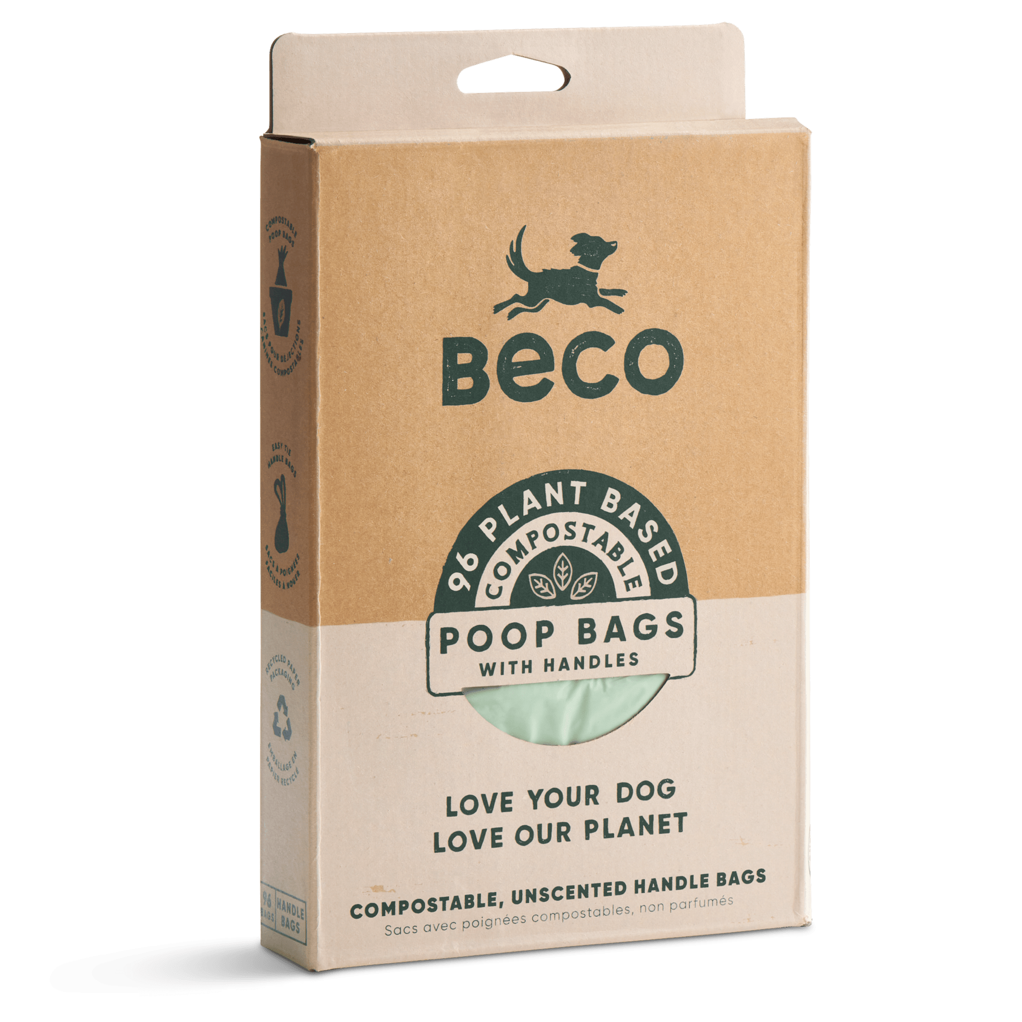 Compostable Dog Poop Bags 60 Pack Delivery to your door BECO Beco