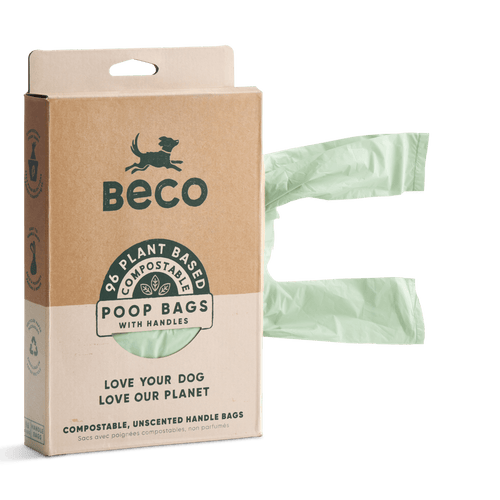 Home Compostable Poop Bags | with Handles | 96