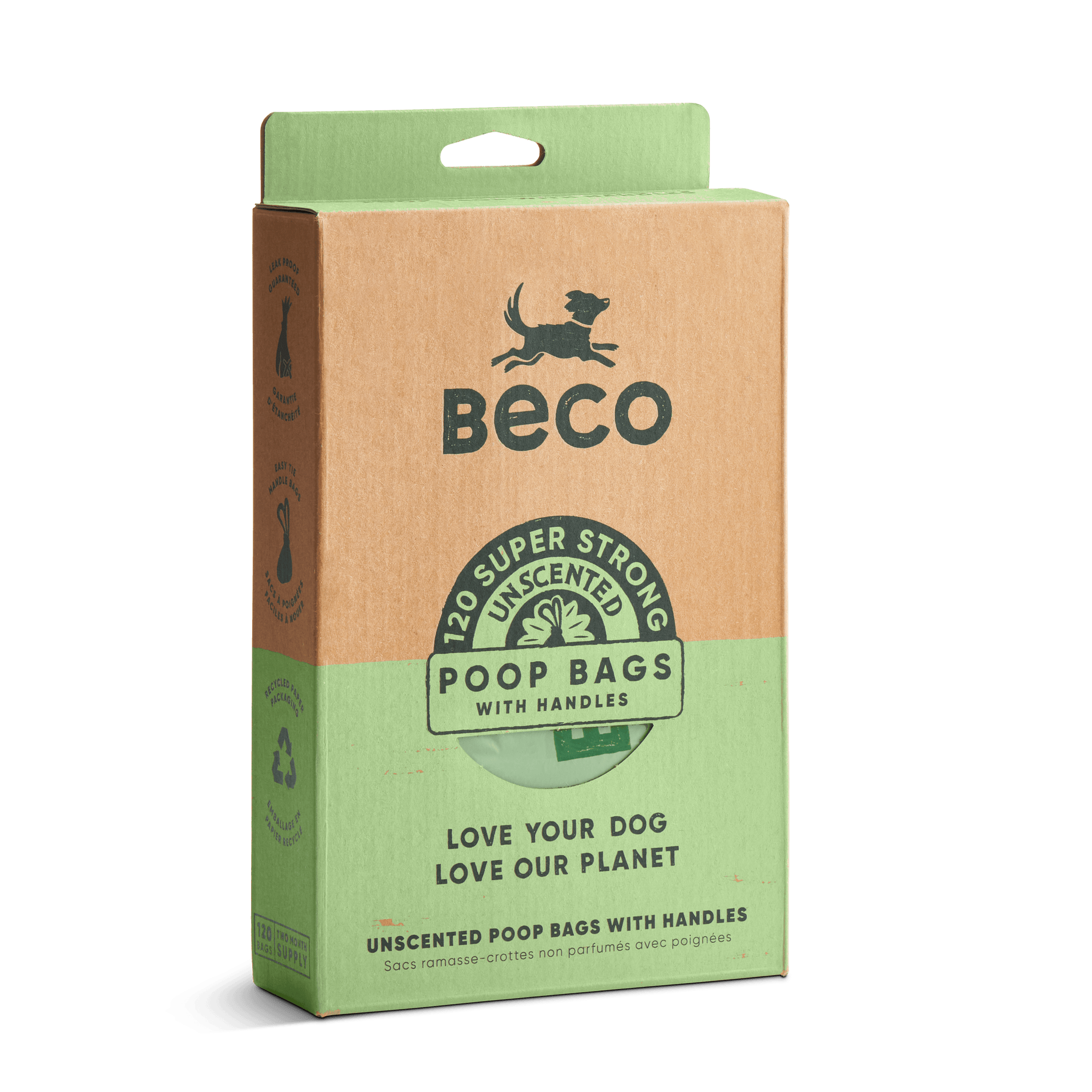 Large Dog Poop Bags BECO Love your dog love our planet Beco