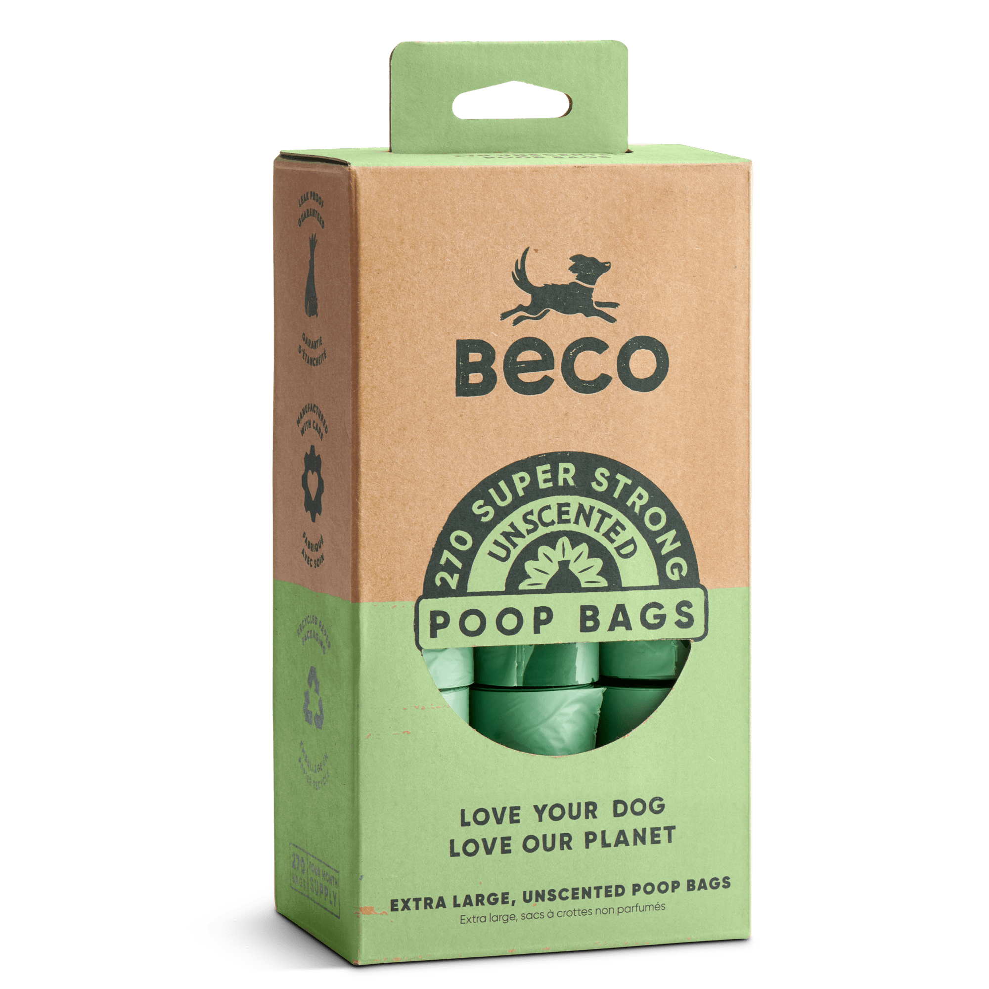 Big Strong Dog Poop Bags 100% Leakproof – Beco